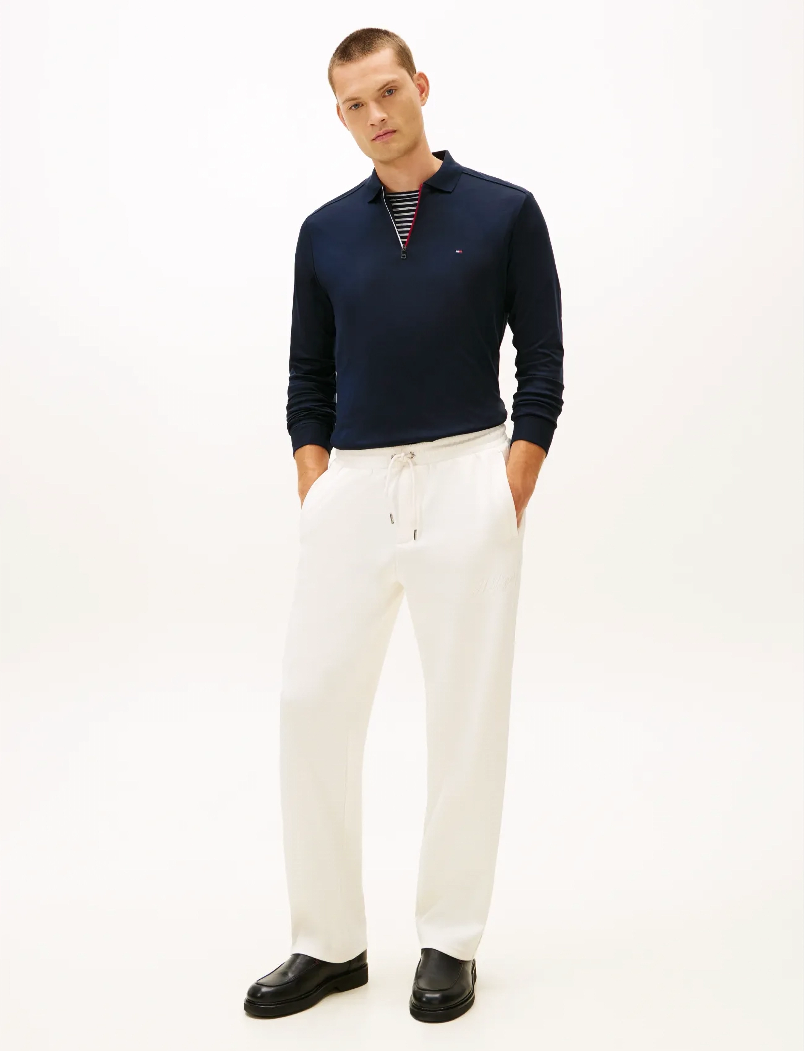 Tommy Hilfiger - LS LIQUID RWB ZIP REG POLO - long-sleeved knitted polos - desert sky - 2