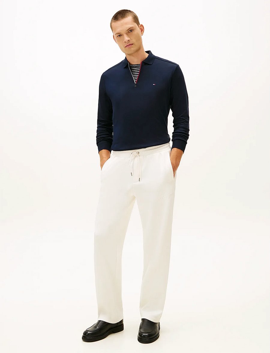 Tommy Hilfiger - LS LIQUID RWB ZIP REG POLO - langärmelige strick-polohemden - desert sky - 2