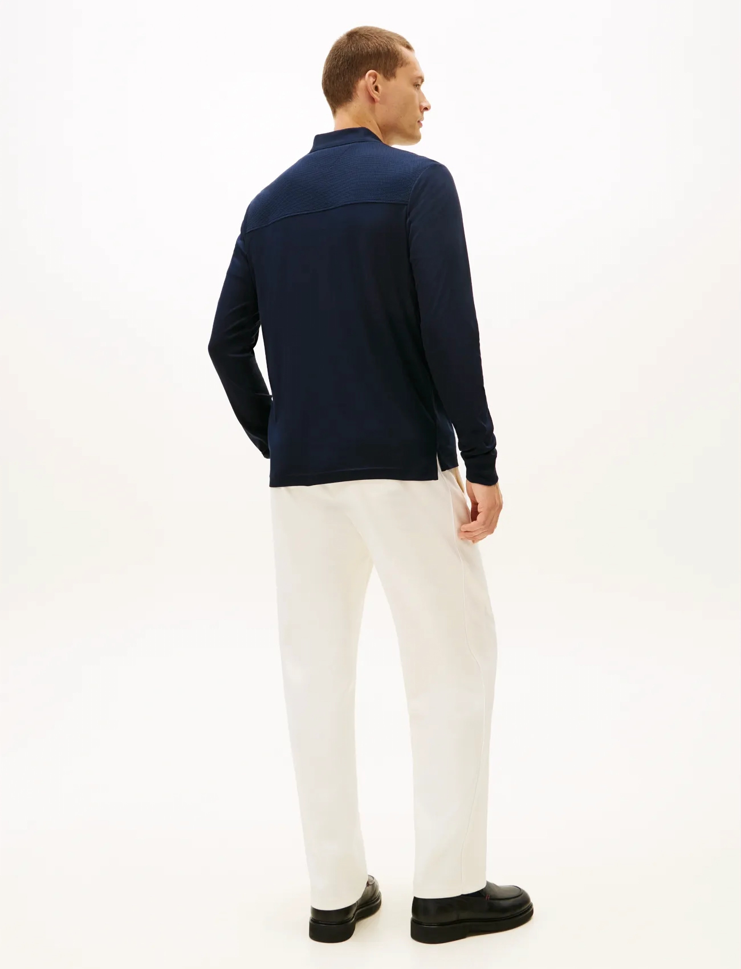 Tommy Hilfiger - LS LIQUID RWB ZIP REG POLO - long-sleeved knitted polos - desert sky - 3