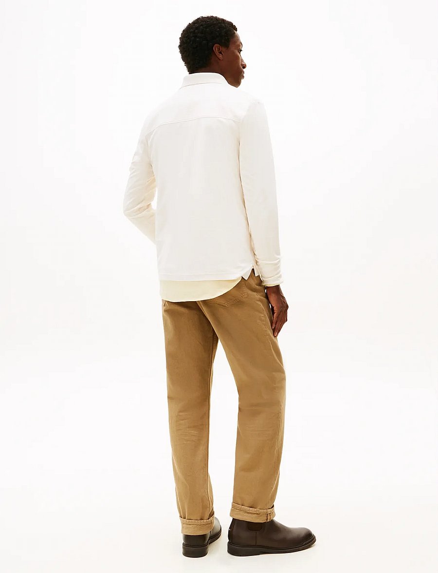 Tommy Hilfiger - LS LIQUID RWB ZIP REG POLO - long-sleeved knitted polos - ivory petal - 3