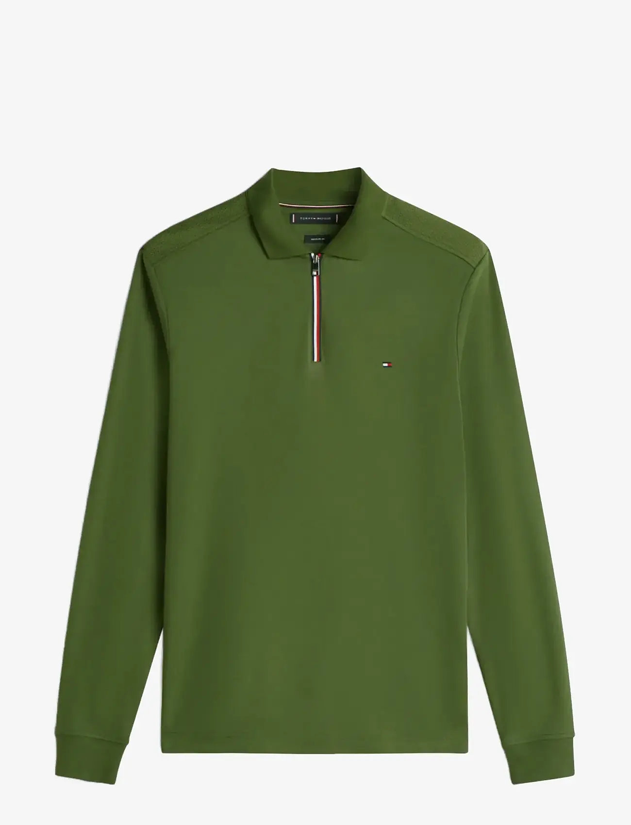 Tommy Hilfiger - LS LIQUID RWB ZIP REG POLO - kootud polosärgid - mountain pine - 1