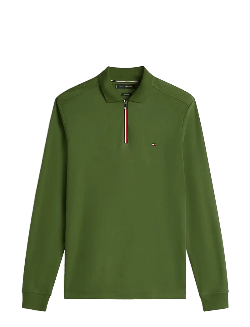 Tommy Hilfiger - LS LIQUID RWB ZIP REG POLO - kootud polosärgid - mountain pine - 1