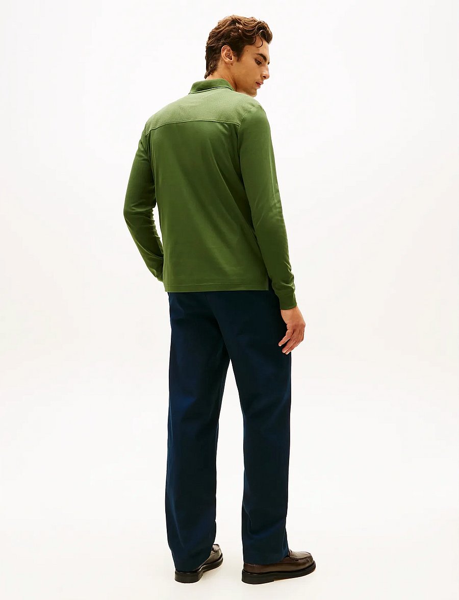 Tommy Hilfiger - LS LIQUID RWB ZIP REG POLO - langärmelige strick-polohemden - mountain pine - 3