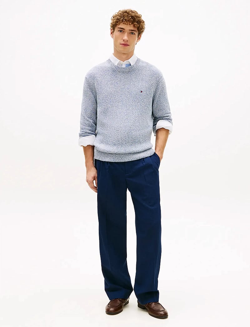 Tommy Hilfiger - TWO TONE BOUCLE CREW NECK - round necks - blue jean - 3