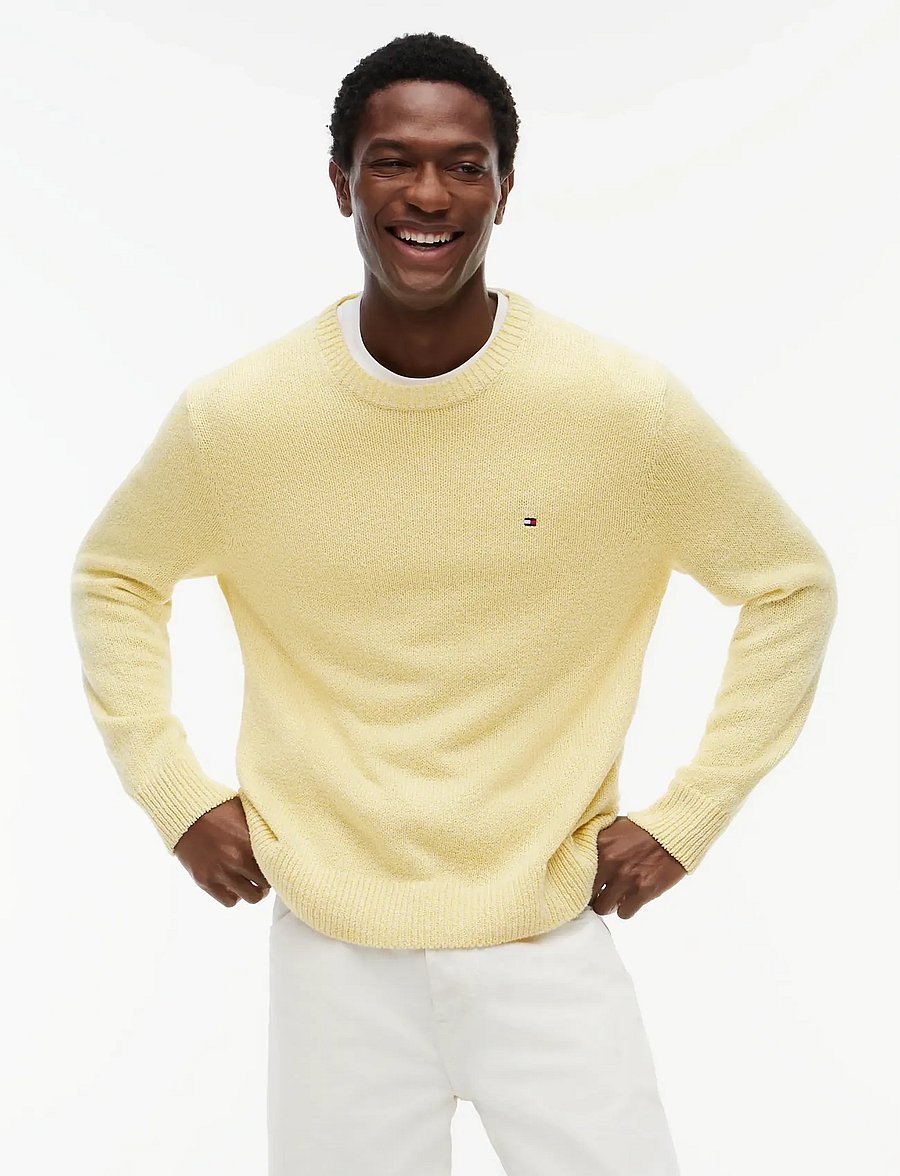 Tommy Hilfiger - TWO TONE BOUCLE CREW NECK - rundhals - citronella - 0