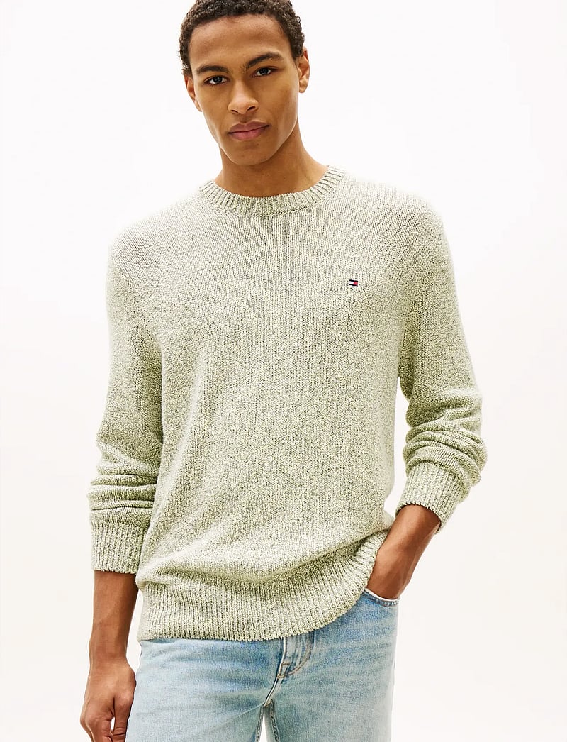 Tommy Hilfiger - TWO TONE BOUCLE CREW NECK - round necks - dark artichoke - 0