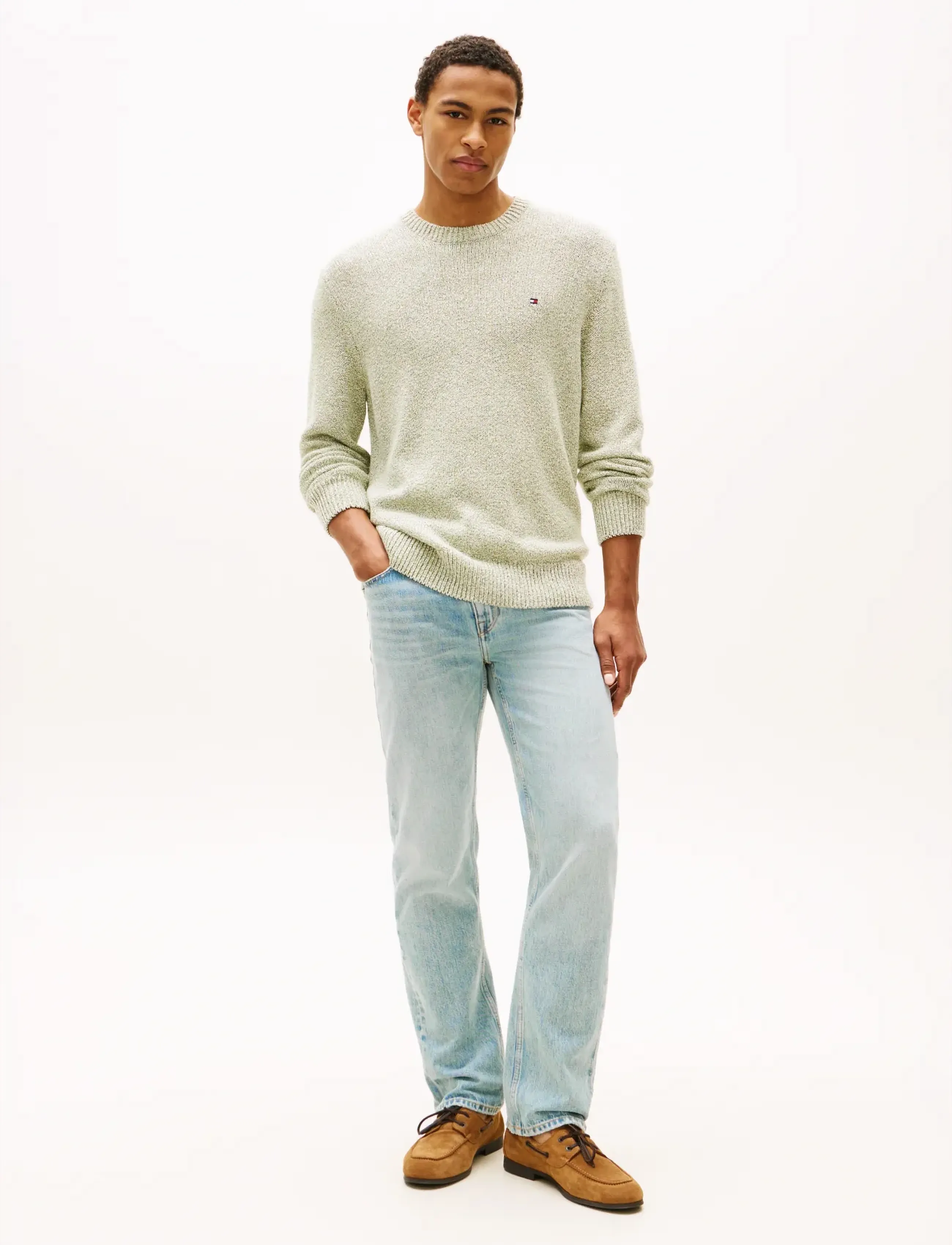 Tommy Hilfiger - TWO TONE BOUCLE CREW NECK - podstawowa odzież z dzianiny - dark artichoke - 3