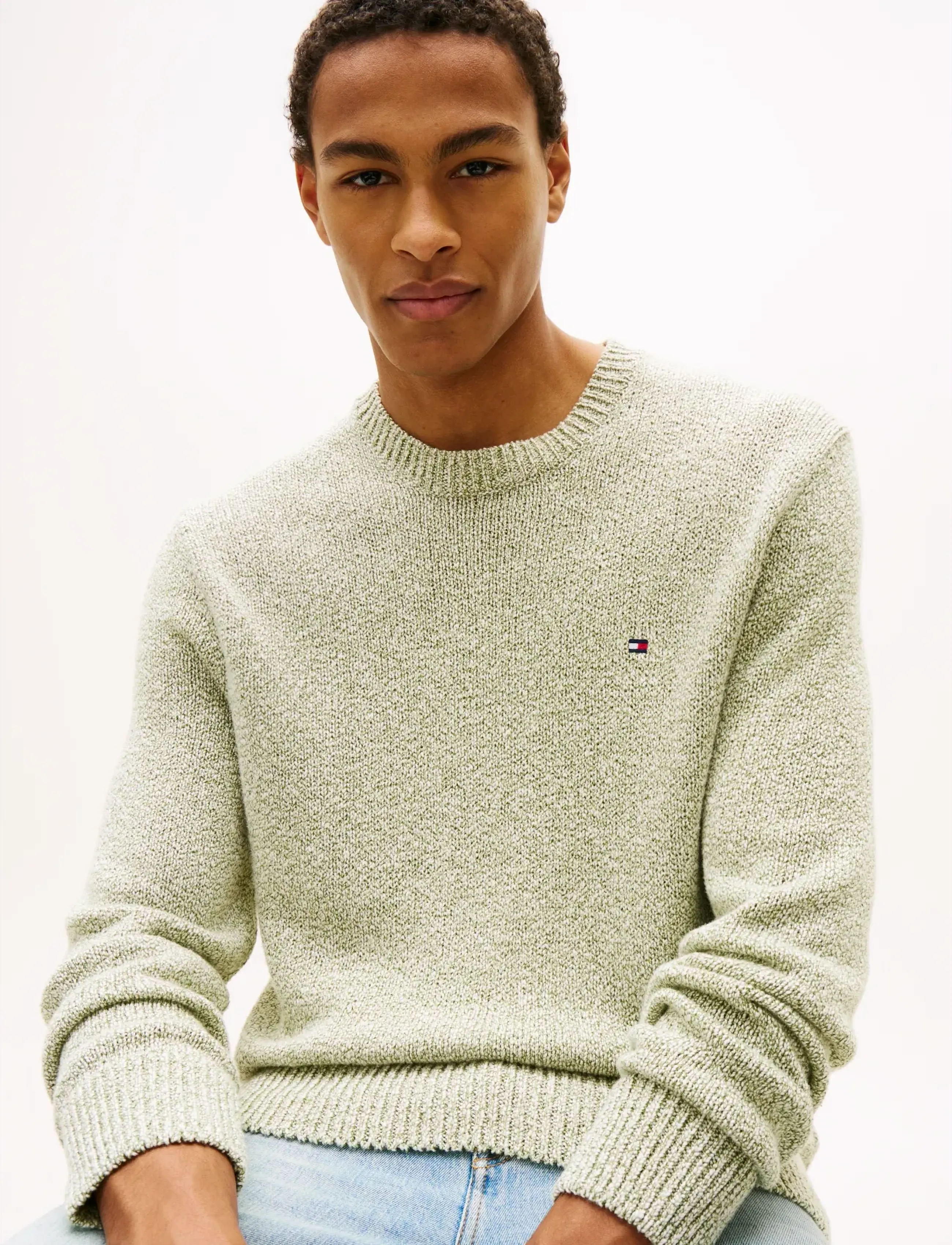 Tommy Hilfiger - TWO TONE BOUCLE CREW NECK - podstawowa odzież z dzianiny - dark artichoke - 4