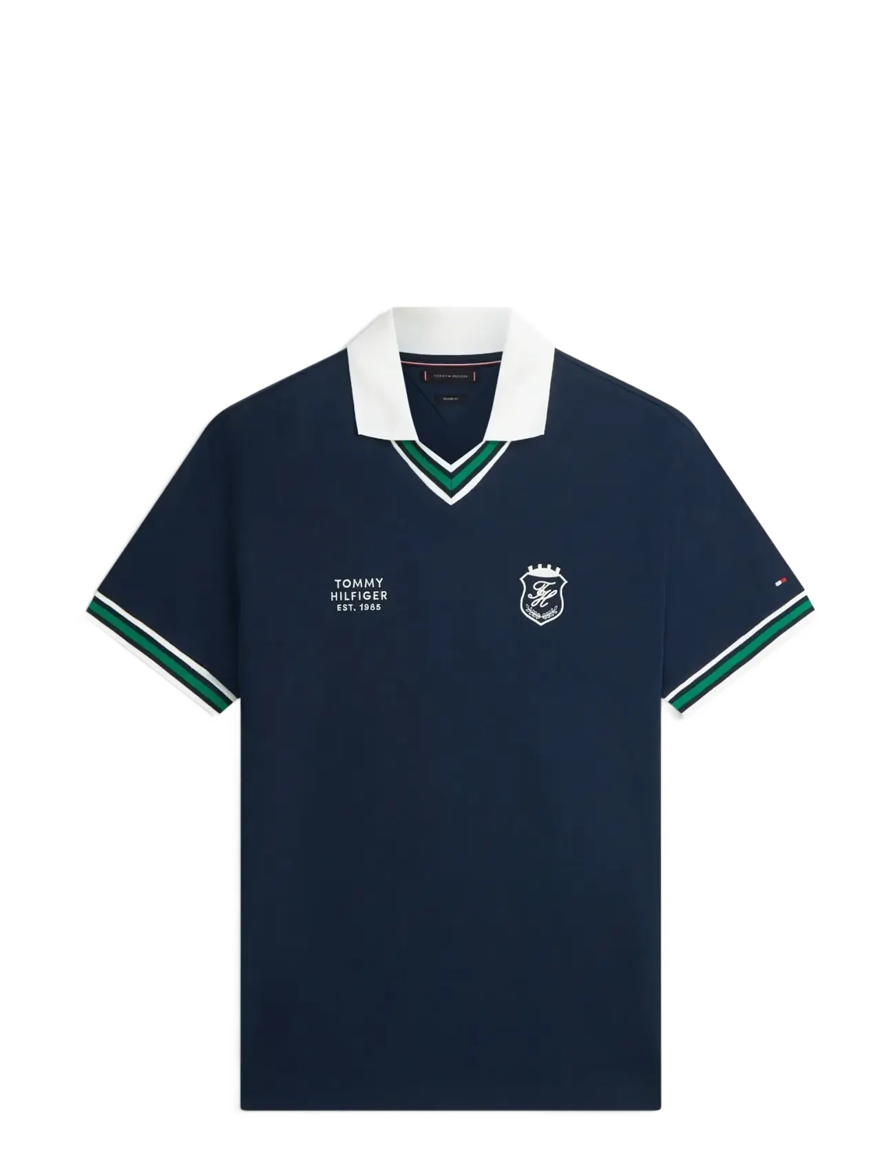 Tommy Hilfiger V NECK PIQUE RELAXED FIT POLO - Poloer - DESERT SKY / navy