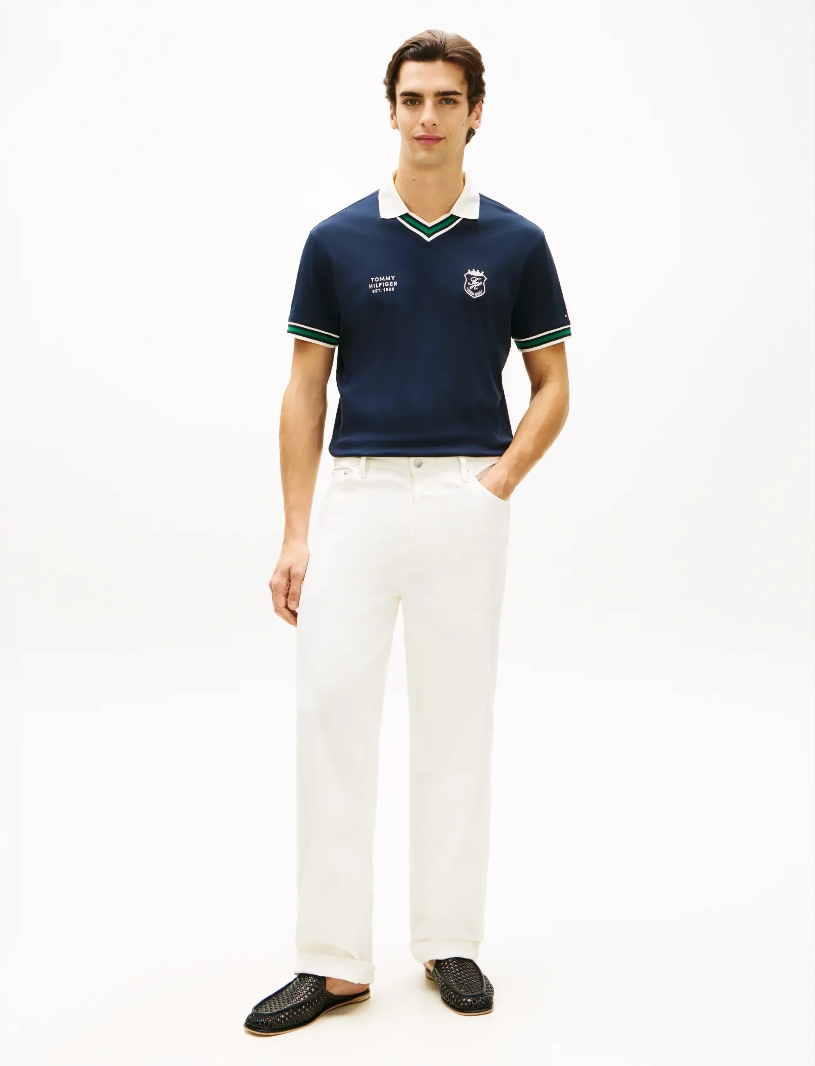 Tommy Hilfiger - V NECK PIQUE RELAXED FIT POLO - kurzärmelig - desert sky - 3