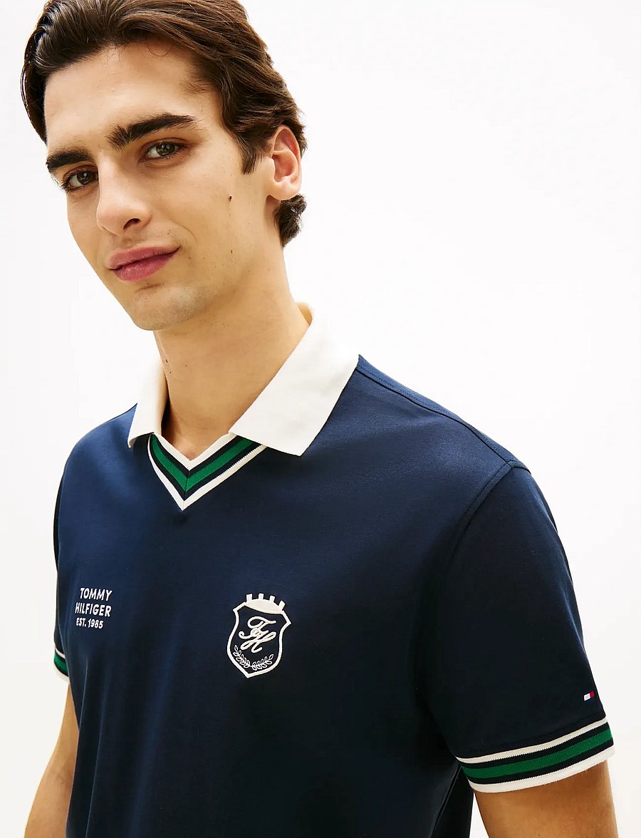 Tommy Hilfiger - V NECK PIQUE RELAXED FIT POLO - lühikeste varrukatega polod - desert sky - 4