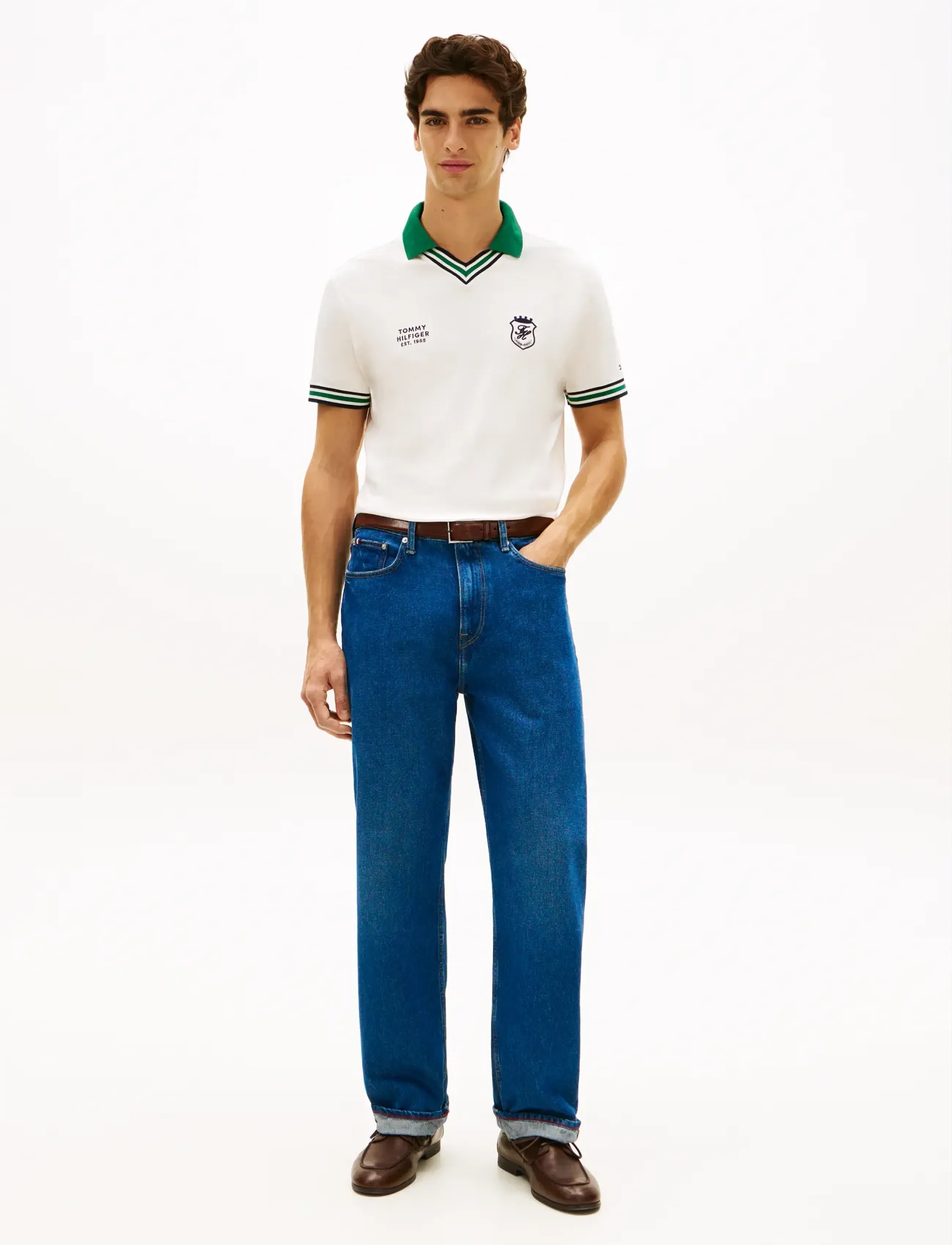 Tommy Hilfiger - V NECK PIQUE RELAXED FIT POLO - kortærmede poloer - ivory petal - 3