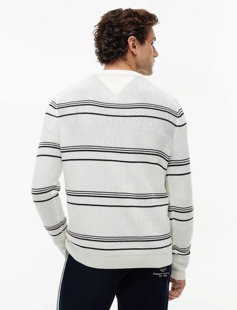 Tommy Hilfiger - DC STRIPED V-NECK - v-ringat - ivory black - 2