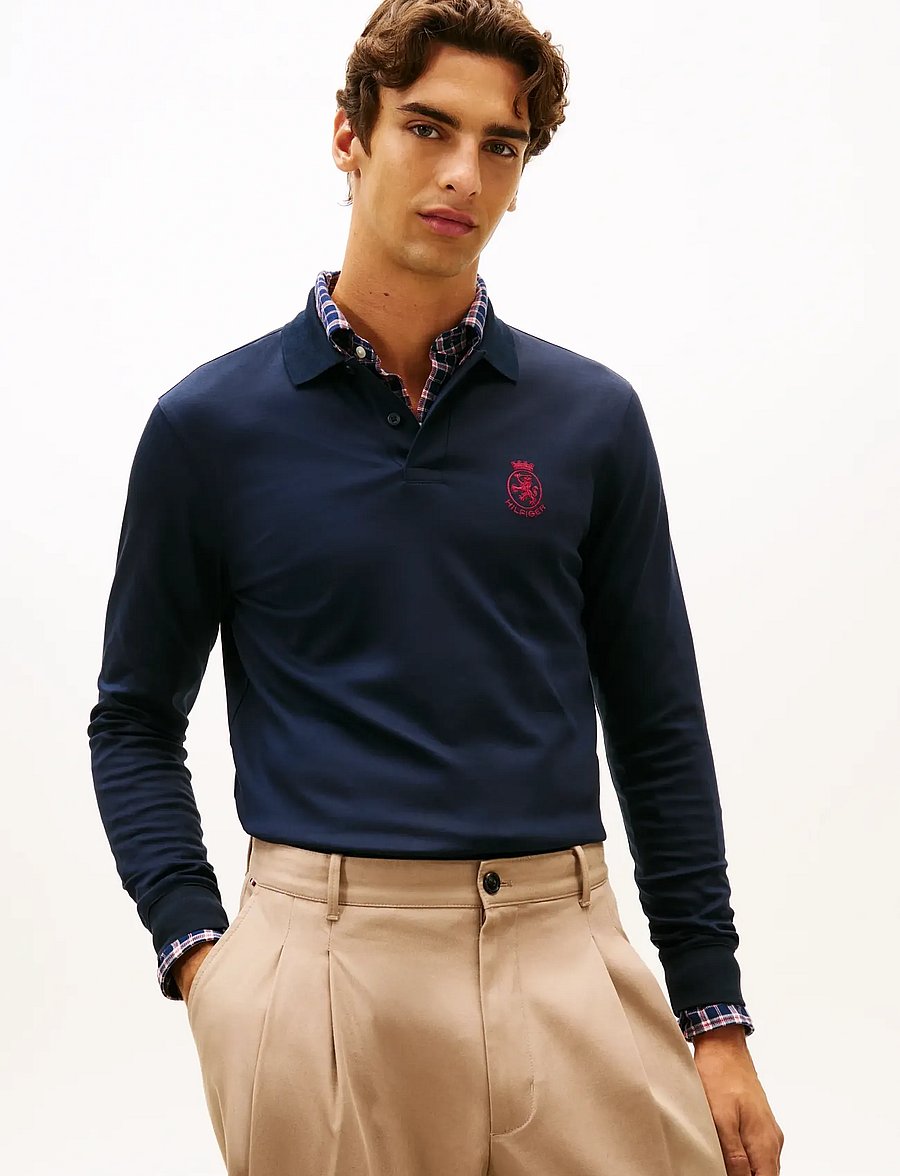 Tommy Hilfiger - LS GIFTING INTERLOCK CREST POLO - langärmelig - desert sky - 0