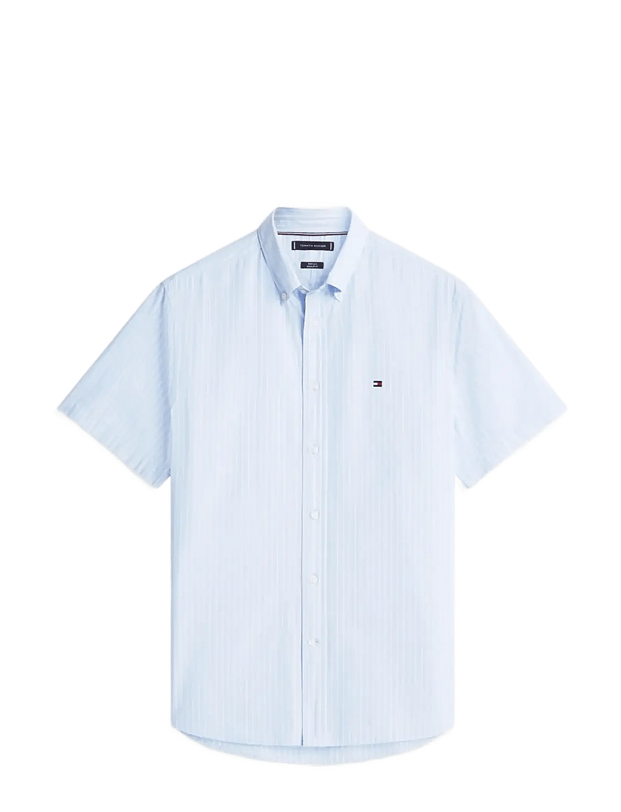 Tommy Hilfiger - FLEX POPLIN STP SS SHIRT - kortärmade skjortor - sweet blue stripe - 1