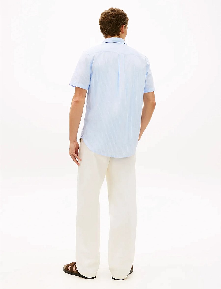 Tommy Hilfiger - FLEX POPLIN STP SS SHIRT - kortärmade skjortor - sweet blue stripe - 2