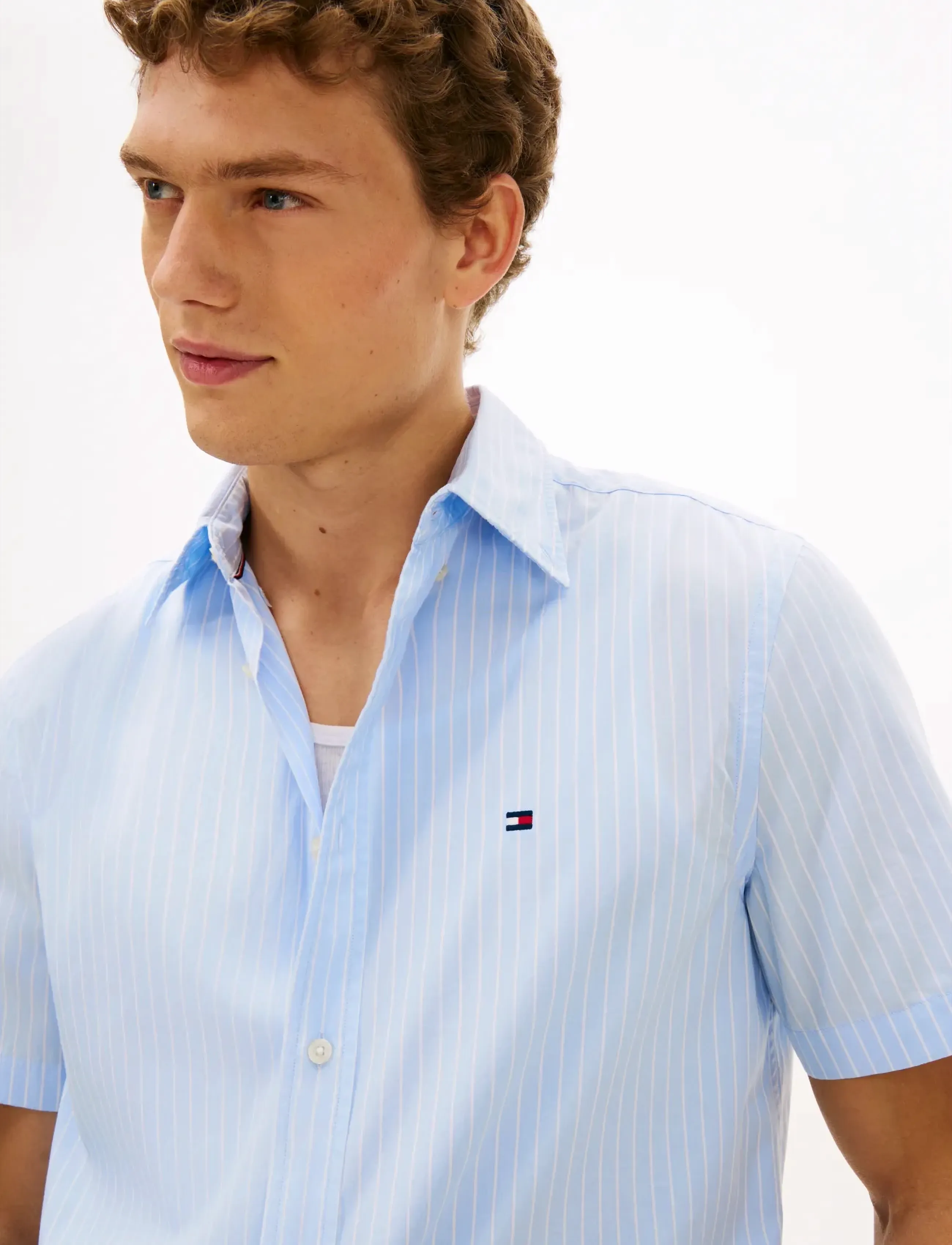 Tommy Hilfiger - FLEX POPLIN STP SS SHIRT - kortärmade skjortor - sweet blue   stripe - 4