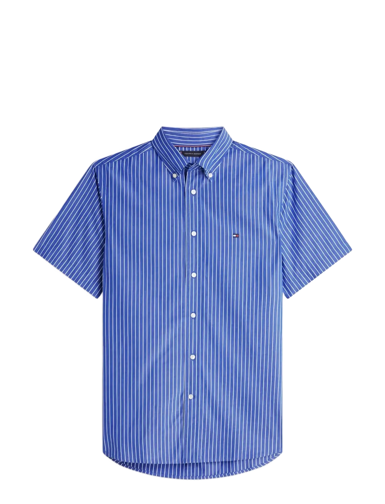 Tommy Hilfiger FLEX POPLIN STP SS SHIRT - Tommy Hilfiger - WEDGE BLUE   STRIPE / blue