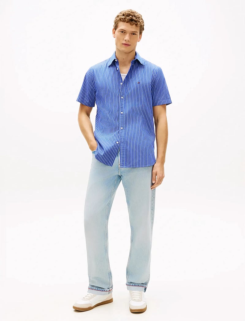 Tommy Hilfiger - FLEX POPLIN STP SS SHIRT - kortærmede skjorter - wedge blue stripe - 3