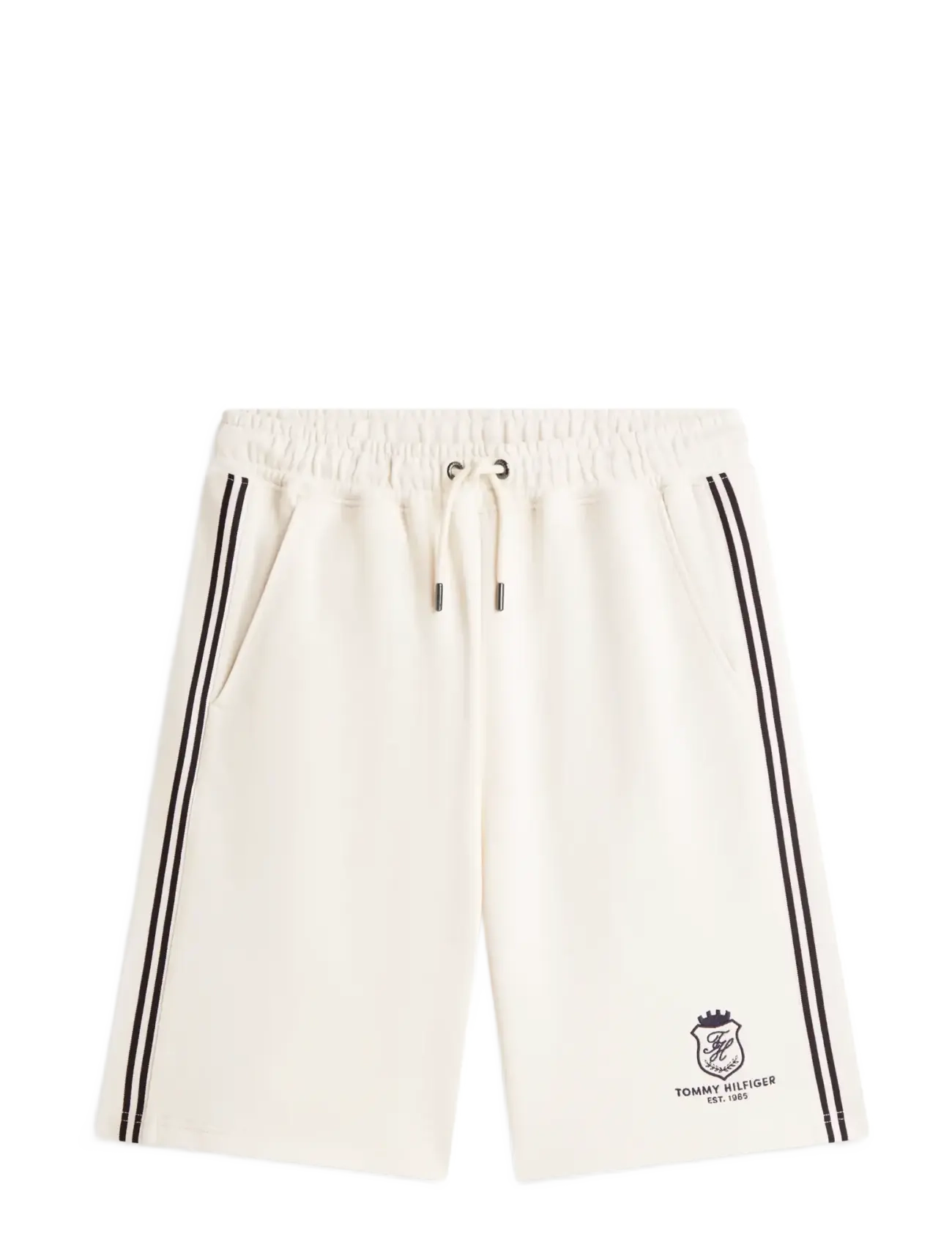 Tommy Hilfiger COUNTRY CLUB CREST SWEATSHORT - Nayta Kaikki - IVORY PETAL / black