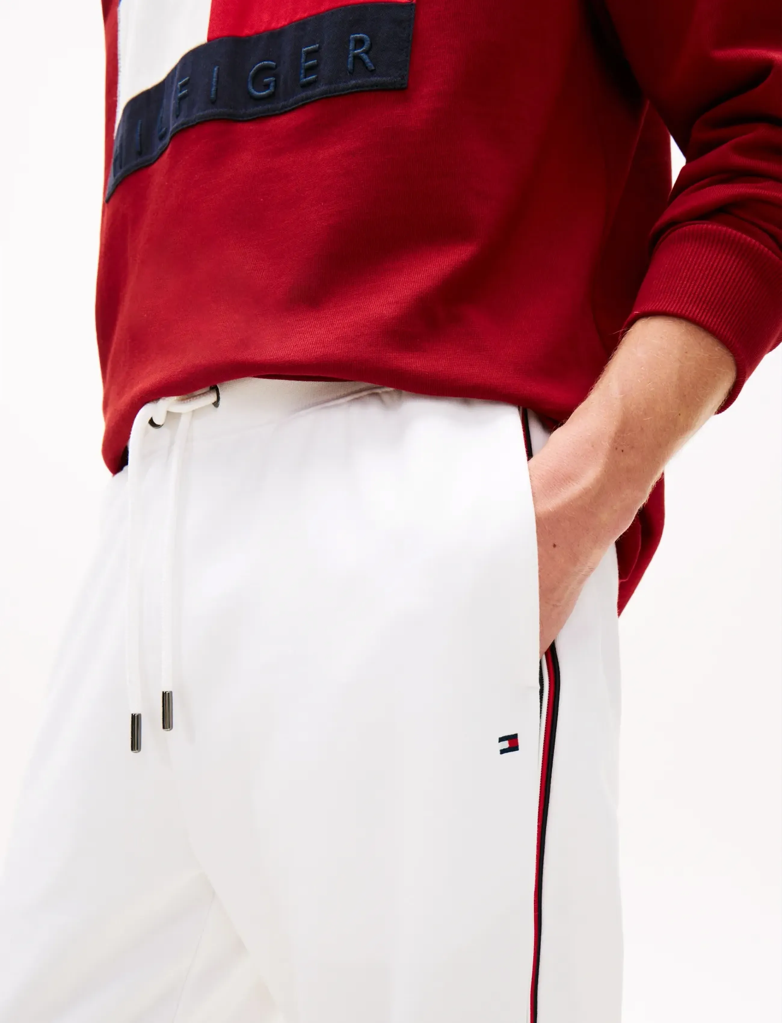 Tommy Hilfiger - GLOBAL STRIPE SWEATPANTS - püksid - white - 4