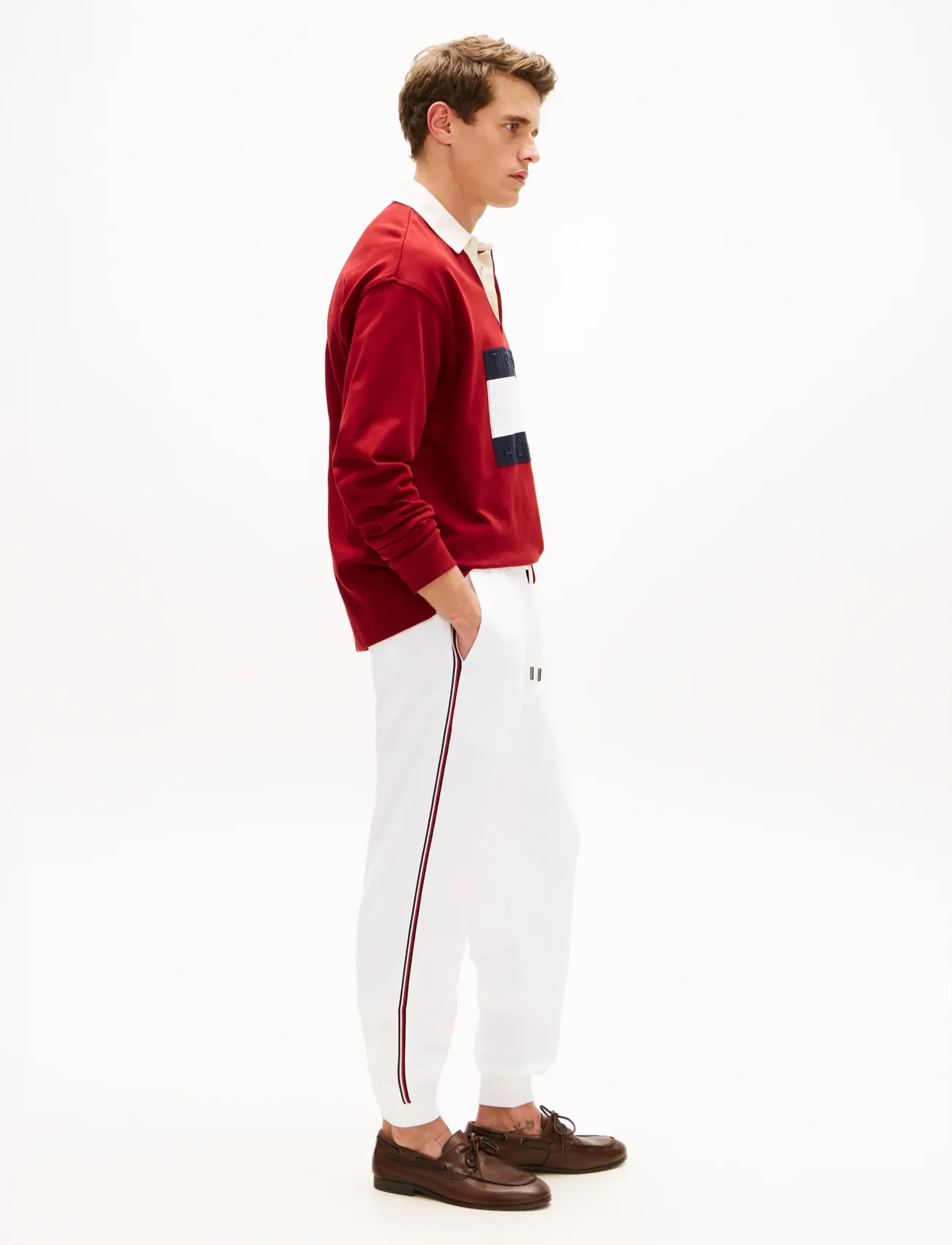 Tommy Hilfiger - GLOBAL STRIPE SWEATPANTS - püksid - white - 5