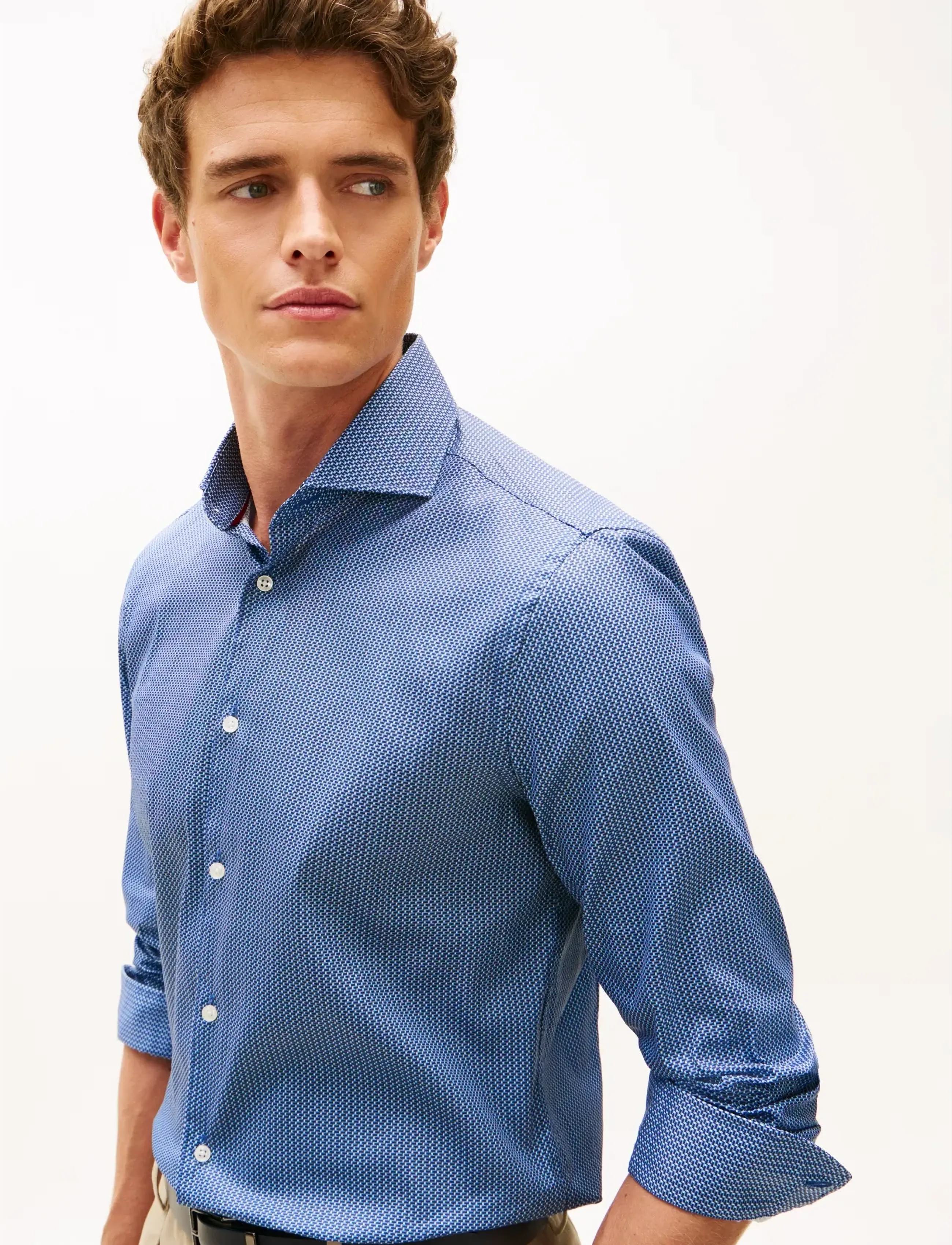 Tommy Hilfiger - DC FLEX COLLAR MINI TEXTURE - hemden mit muster - carbon navy - 4