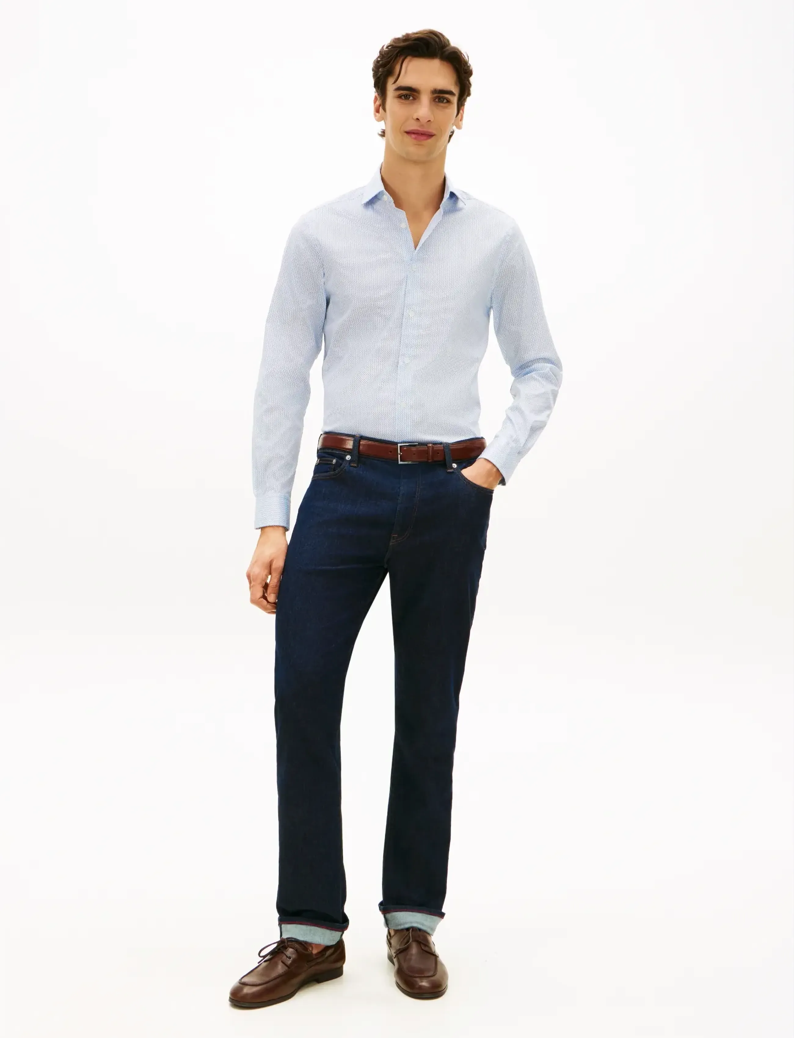 Tommy Hilfiger - DC FLEX COLLAR MINI TEXTURE - skjorter med mønster - sweet blue - 3