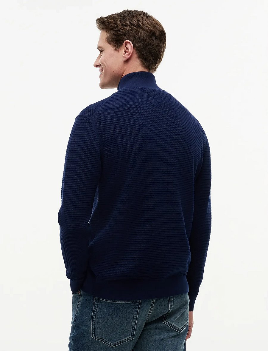 Tommy Hilfiger - SEASONAL STRUCTURE ZIP MOCK - half zip-tröjor - carbon navy - 2