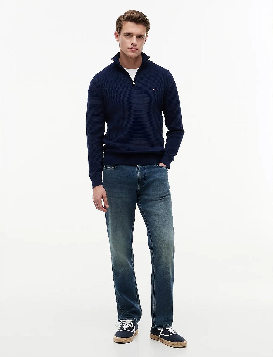 Tommy Hilfiger - SEASONAL STRUCTURE ZIP MOCK - half zip-tröjor - carbon navy - 4