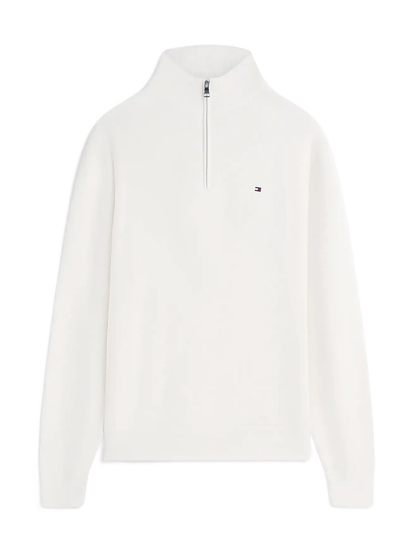 Tommy Hilfiger - SEASONAL STRUCTURE ZIP MOCK - pullover mit halbem reißverschluss - ivory petal - 1