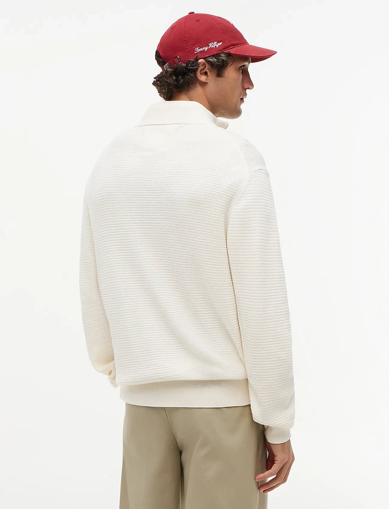Tommy Hilfiger - SEASONAL STRUCTURE ZIP MOCK - pullover mit halbem reißverschluss - ivory petal - 2