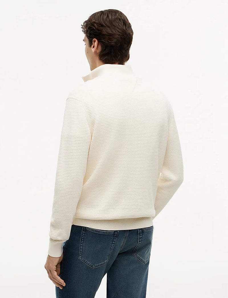 Tommy Hilfiger - SEASONAL STRUCTURE ZIP MOCK - halfzip strik - ivory petal - 2