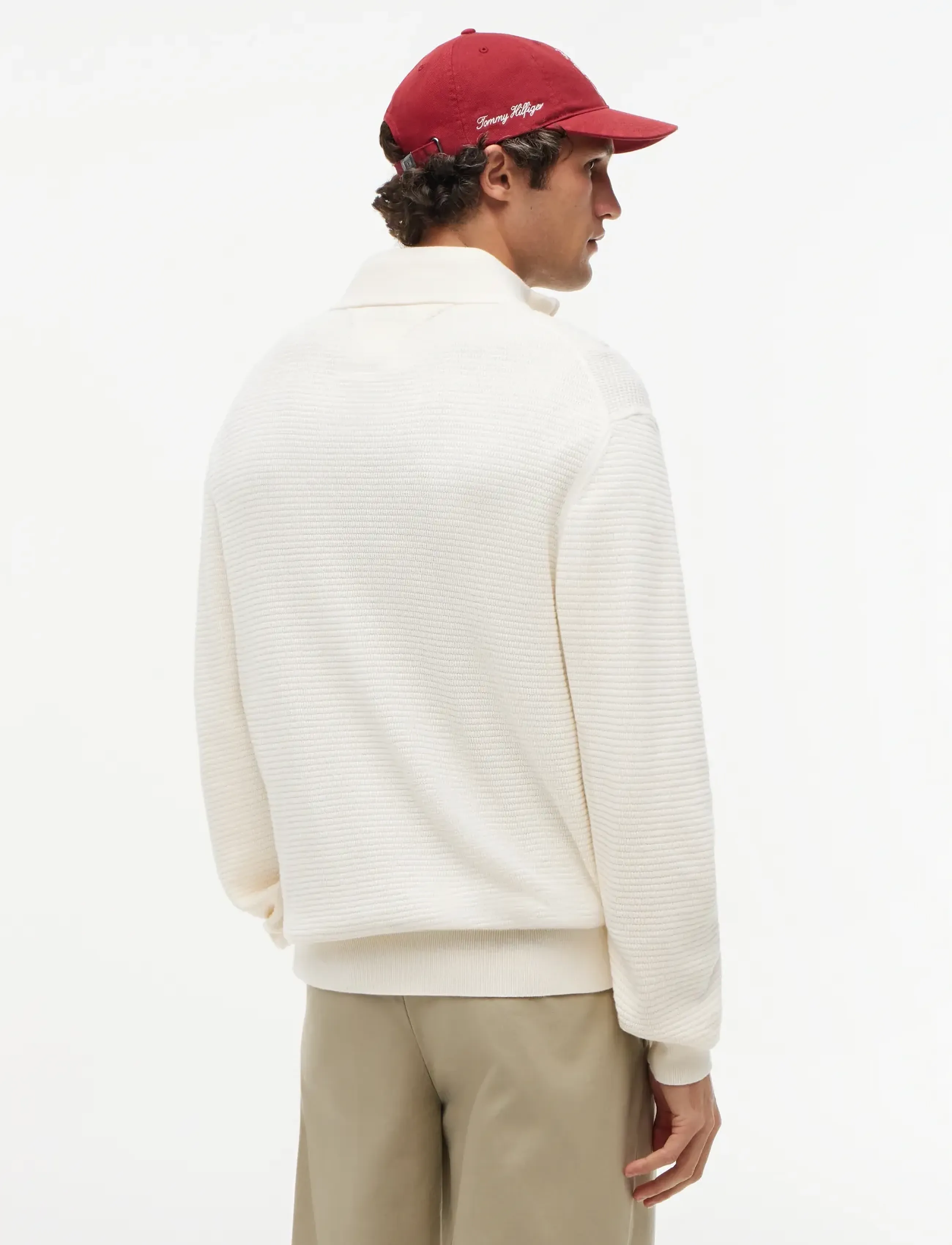 Tommy Hilfiger - SEASONAL STRUCTURE ZIP MOCK - tõmblukk-kaelusega džemprid - ivory petal - 2