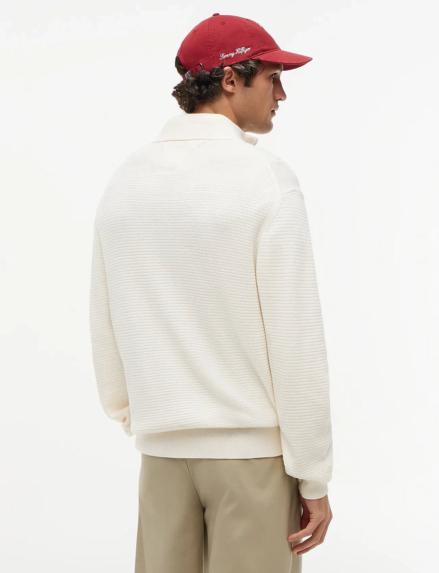 Tommy Hilfiger - SEASONAL STRUCTURE ZIP MOCK - pullover mit halbem reißverschluss - ivory petal - 2