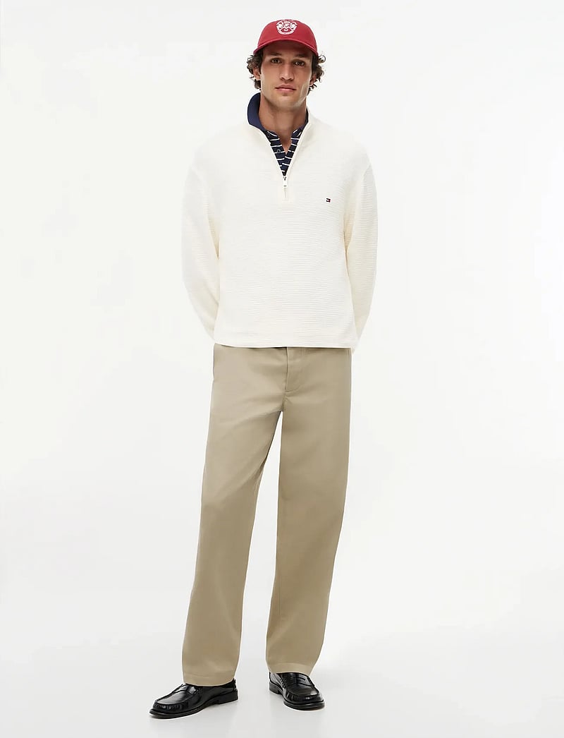 Tommy Hilfiger - SEASONAL STRUCTURE ZIP MOCK - pullover mit halbem reißverschluss - ivory petal - 4