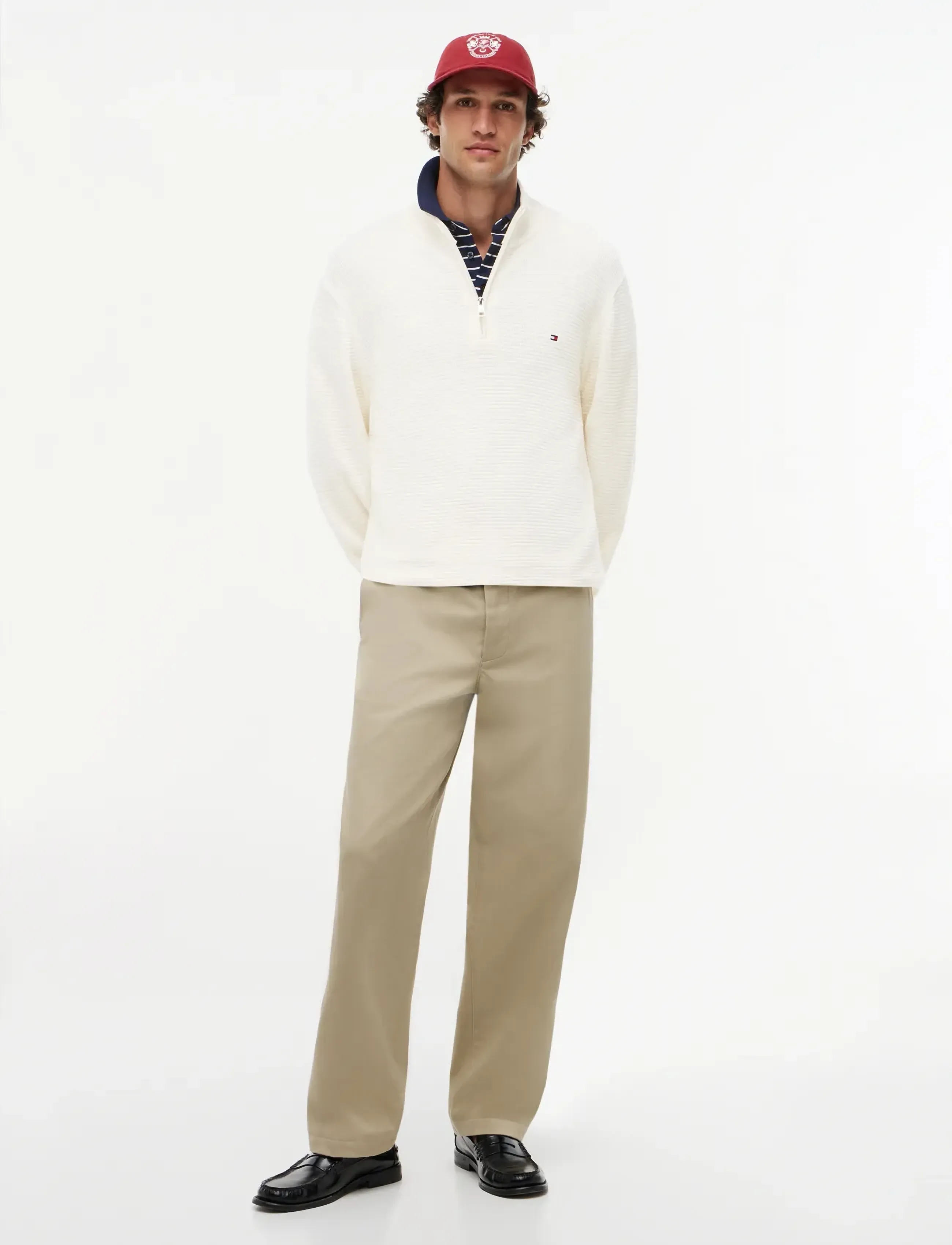 Tommy Hilfiger - SEASONAL STRUCTURE ZIP MOCK - tõmblukk-kaelusega džemprid - ivory petal - 4