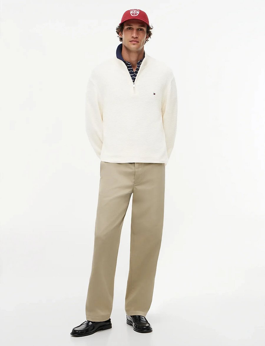 Tommy Hilfiger - SEASONAL STRUCTURE ZIP MOCK - pullover mit halbem reißverschluss - ivory petal - 4