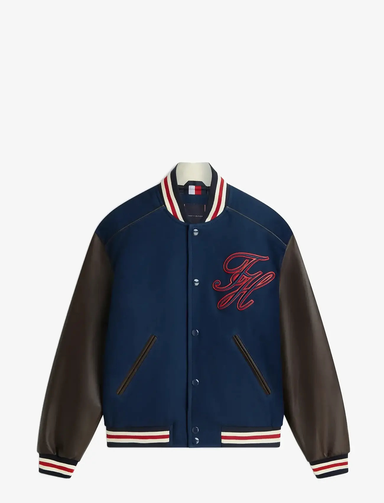 Tommy Hilfiger - LEATHER VARSITY JACKET - jakker - carbon navy - 1