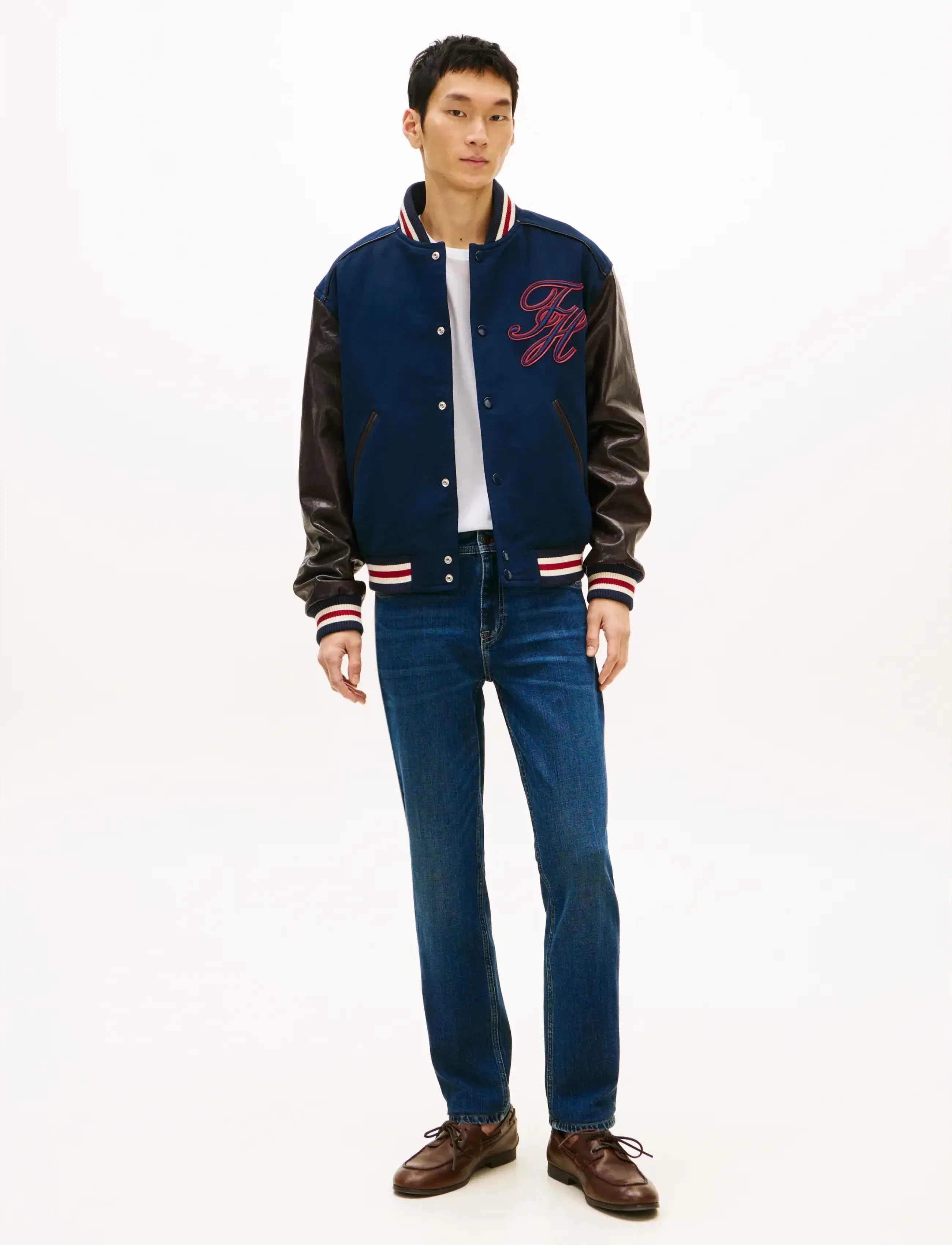 Tommy Hilfiger - LEATHER VARSITY JACKET - varsity jackets - carbon navy - 3