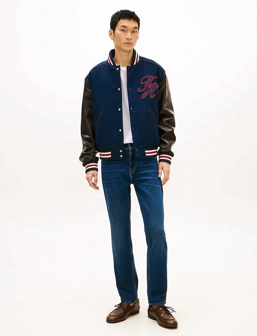 Tommy Hilfiger - LEATHER VARSITY JACKET - varsity-jacken - carbon navy - 3