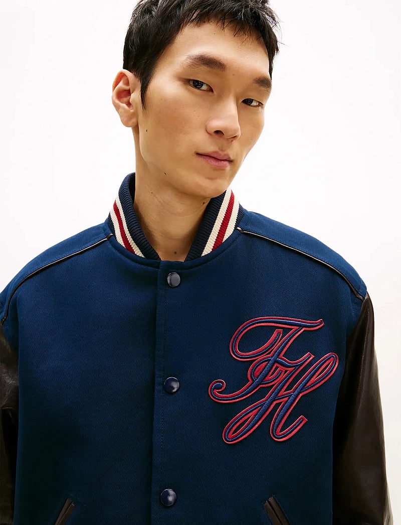 Tommy Hilfiger - LEATHER VARSITY JACKET - varsity-jacken - carbon navy - 5