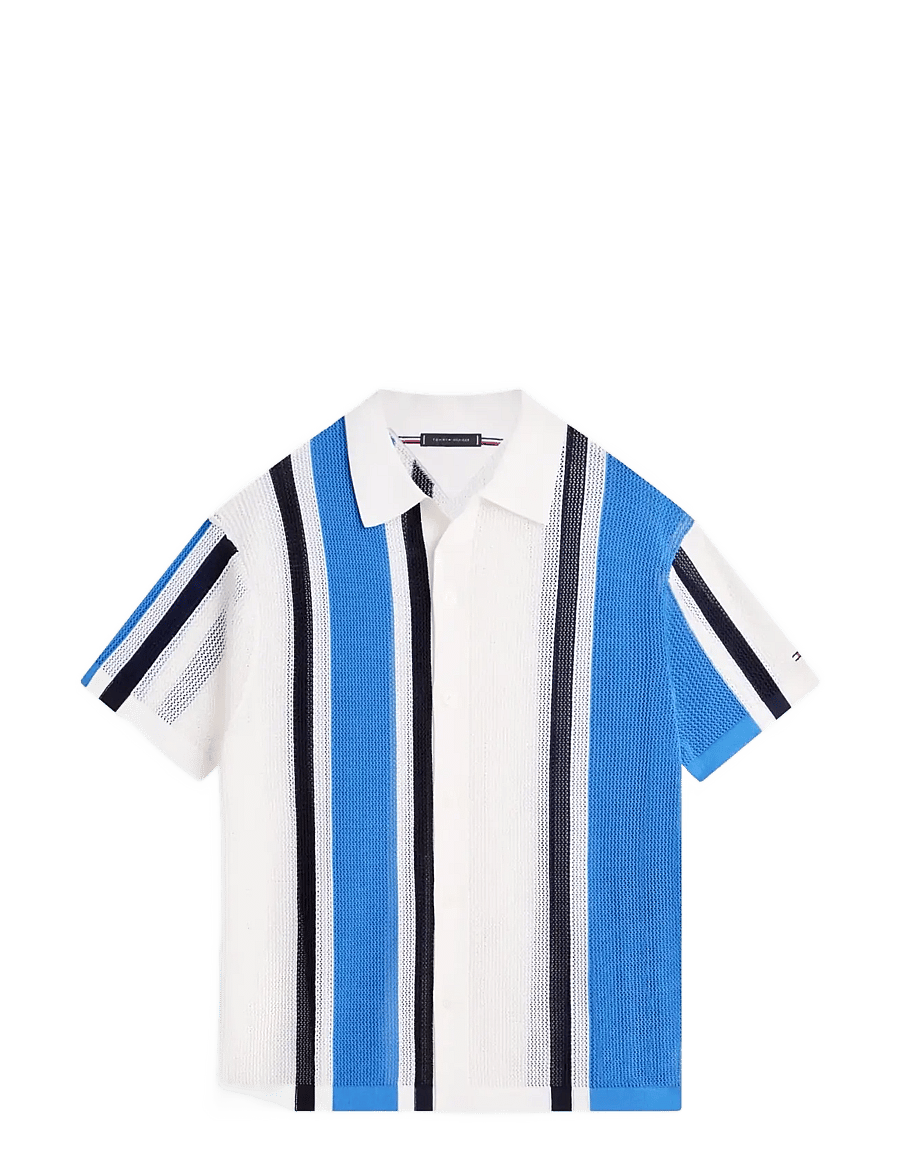 Tommy Hilfiger - ATHLEISURE OPEN KNIT SS SHIRT - polostrik - ivory petal - 1