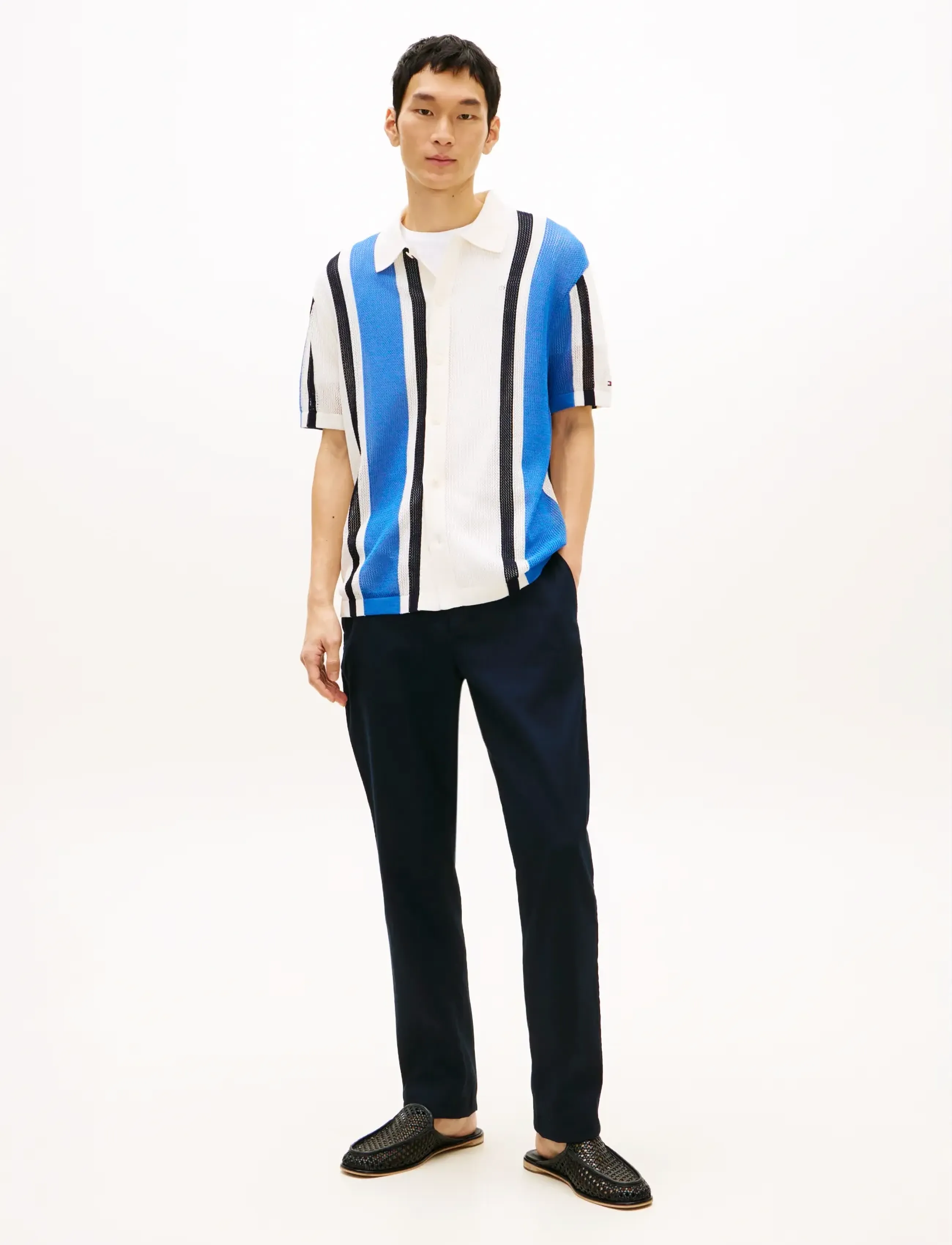 Tommy Hilfiger - ATHLEISURE OPEN KNIT SS SHIRT - polostrik - ivory petal - 3