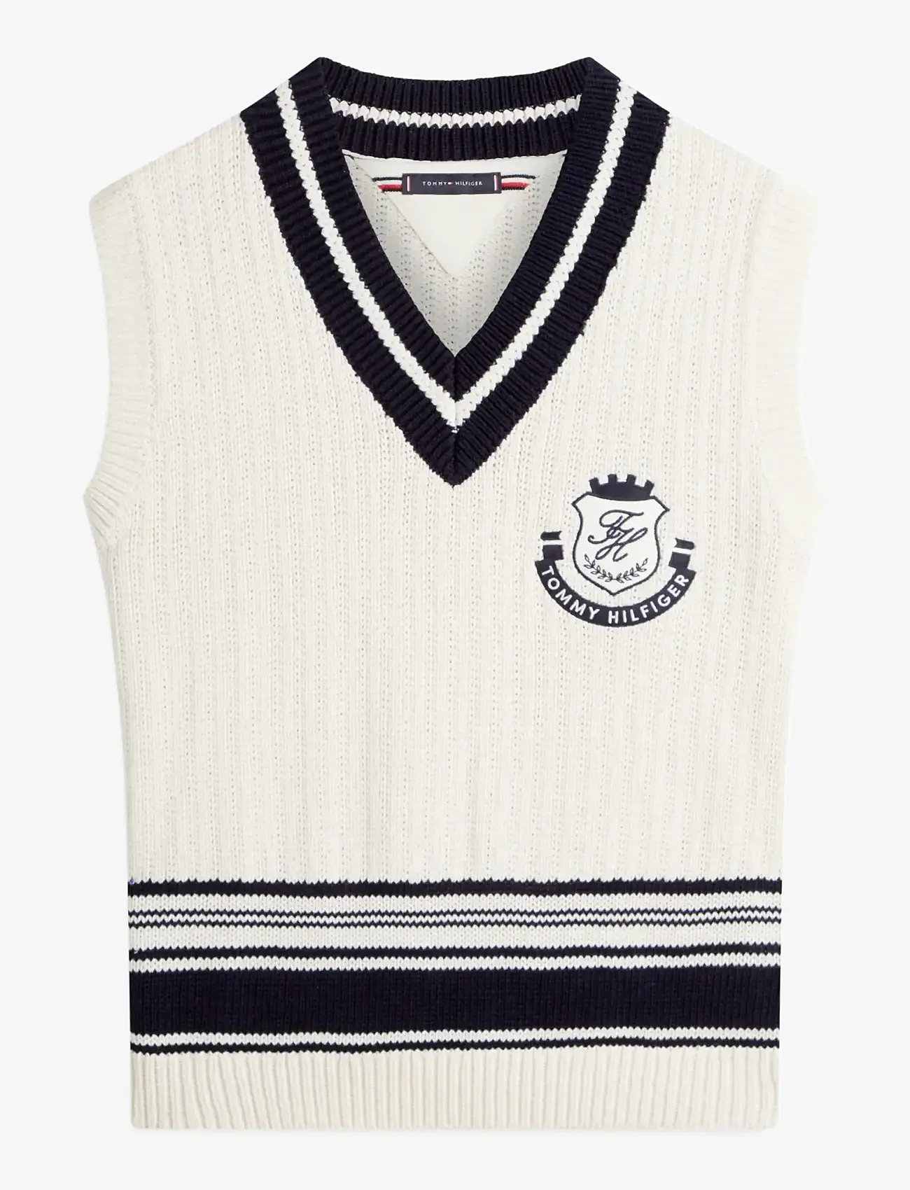 Tommy Hilfiger - ATHLEISURE V NECK VEST - gestrickte westen - ivory petal - 1