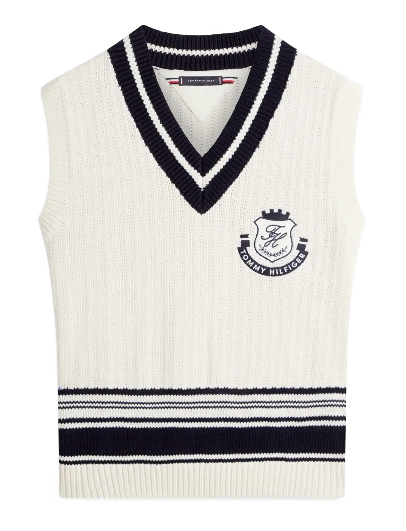 Tommy Hilfiger - ATHLEISURE V NECK VEST - strikveste - ivory petal - 1