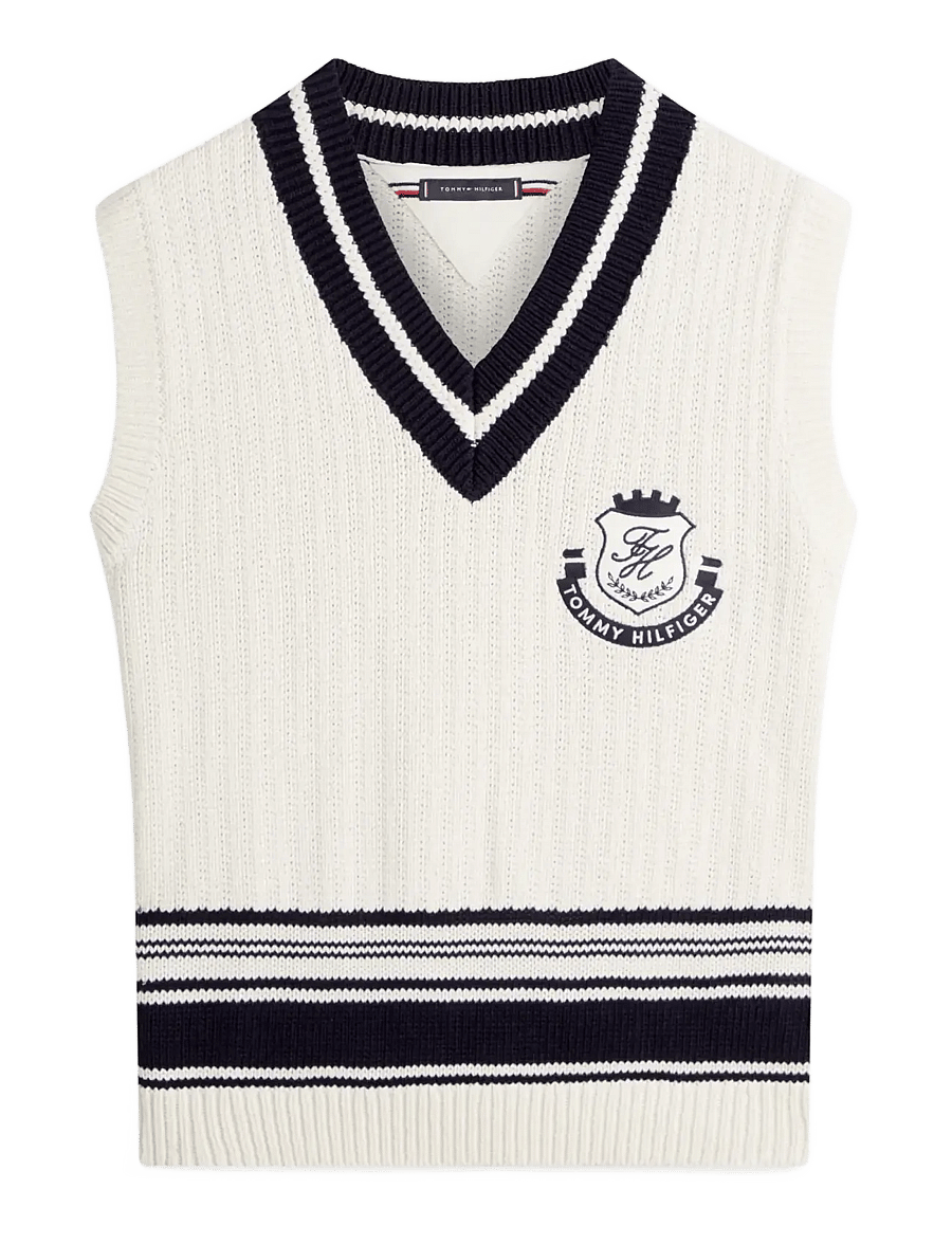 Tommy Hilfiger - ATHLEISURE V NECK VEST - strikveste - ivory petal - 1