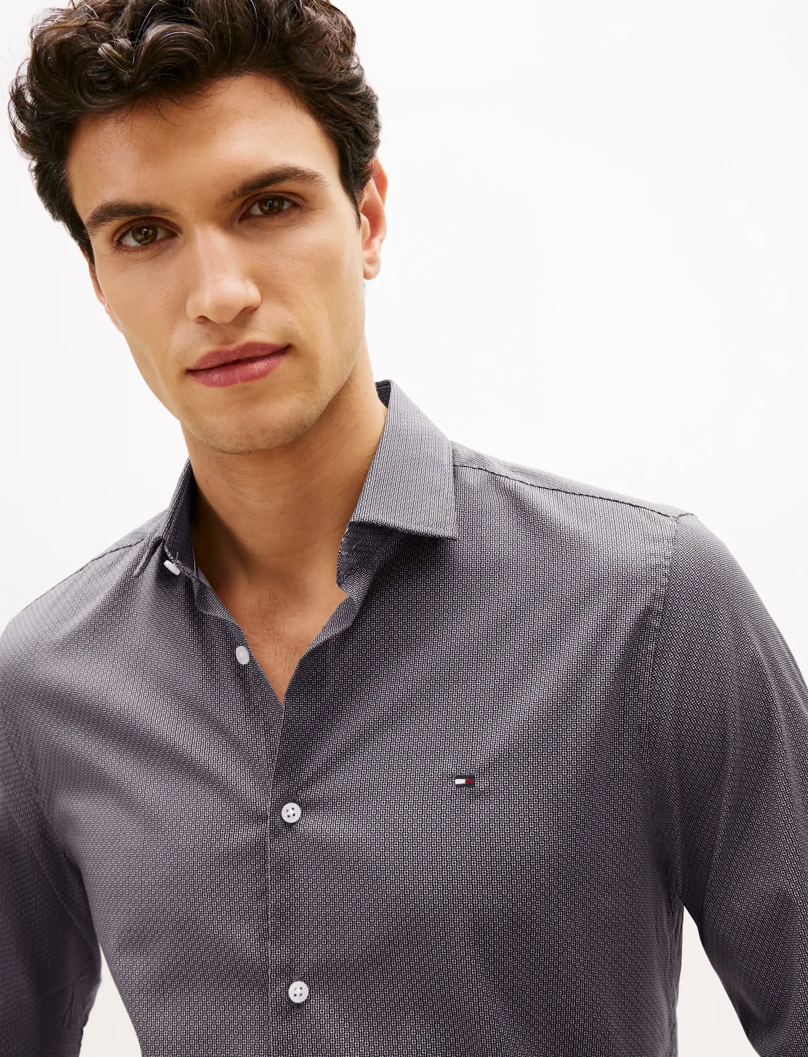 Tommy Hilfiger - CL MICRO PRINT SHIRT - casual shirts - black - 4