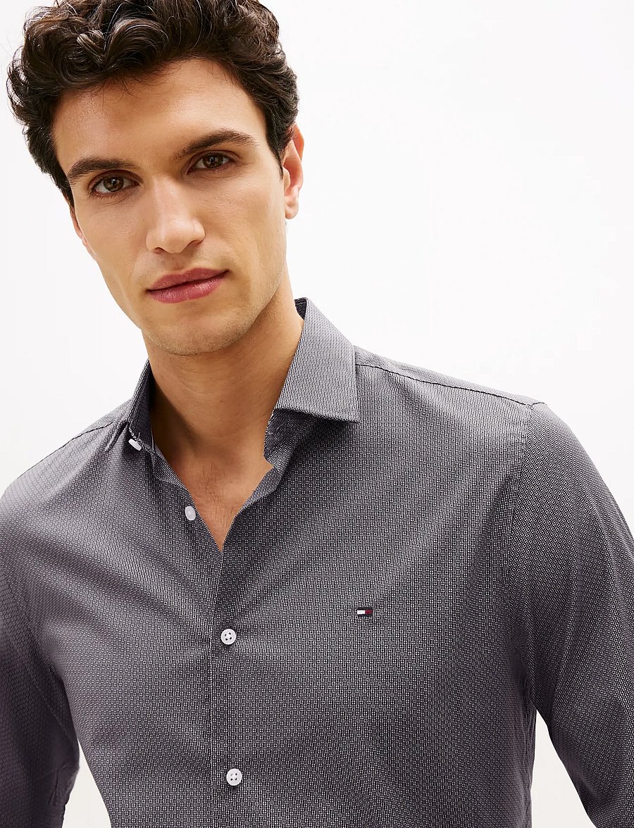 Tommy Hilfiger - CL MICRO PRINT SHIRT - casual shirts - black - 4