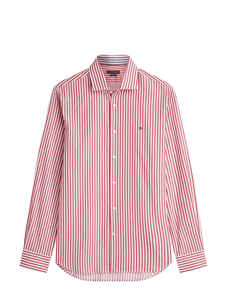 Tommy Hilfiger - CL BENGAL STRIP SHIRT - gestreifte hemden - medium red white - 1